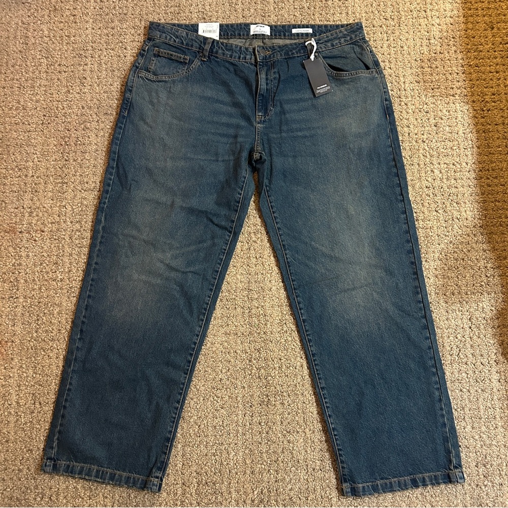 NWT Cotton On Womens Size 36 Low Rise Straight Jeans Dark Wash Denim